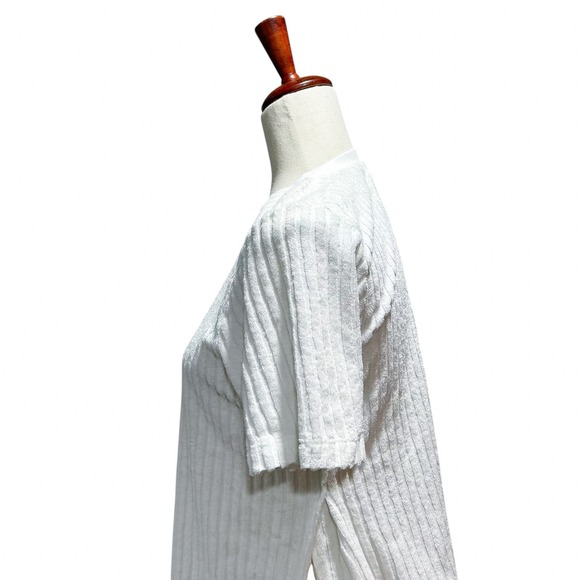 Sol Angeles Top Size Small Ribbed Terry Cloth Short Sleeve Beachy Tee Shirt - Picture 6 of 10